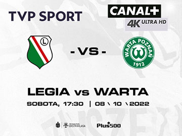 Legia Warszawa – Warta Poznań w TVP Sport i 4K