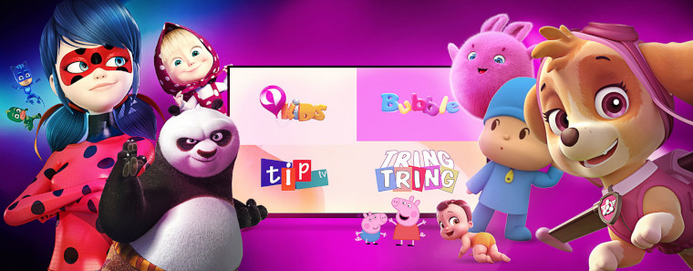 Kids, Tring Tring, Tip TV i Bubble - kanały dla dzieci w Tring