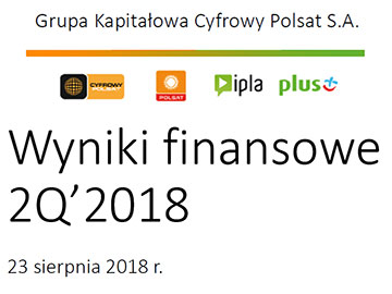 Cyfrowy Polsat wyniki II kwartał 2018